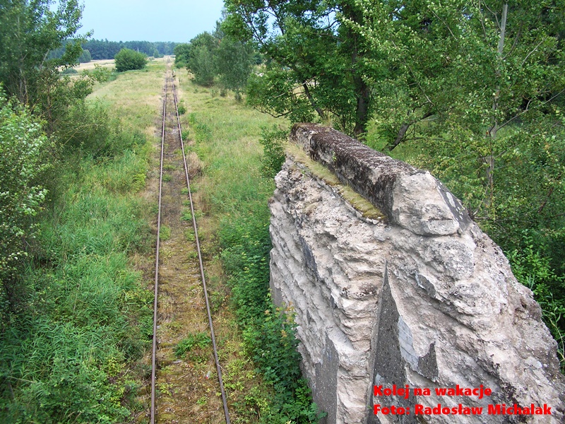 Zdjęcie prezentuje fragment linii kolejowej, której historia jest symbolem powojennych zniszczeń i determinacji. Trasa Kętrzyn – Węgorzewo została rozebrana przez Armię Czerwoną w 1945 roku, jako łup wojenny.
Mimo szybkiej odbudowy przez Polskie Koleje Państwowe w 1948 roku, wiele zniszczonych obiektów inżynierskich, takich jak wiadukty czy mosty, nie zostało już nigdy przywróconych do stanu sprzed wojny. Obraz ten jest cennym świadectwem powojennego okresu Polski Ludowej, kiedy podejmowano pragmatyczne decyzje o odbudowie tylko najbardziej niezbędnych fragmentów sieci kolejowej.