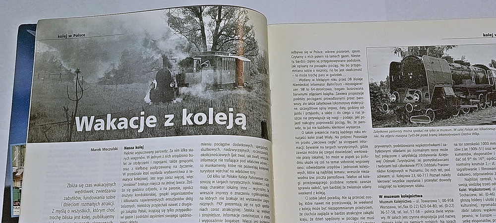 Artykuł Marka Moczulskiego Wakacje z koleją w Świecie Kolei 3/98 – inspiracja projektu Kolej na Wakacje.