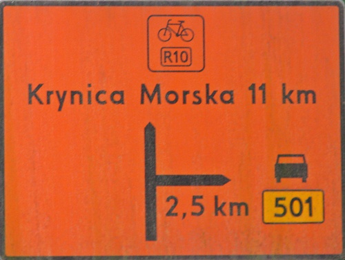 Oznakowanie trasy rowerowej R10