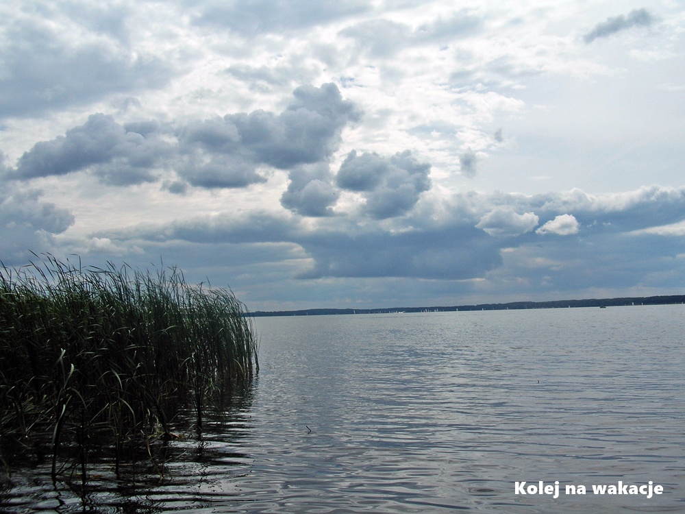 Panorama jeziora Niegocin na Mazurach, popularnego akwenu w okolicach Giżycka.