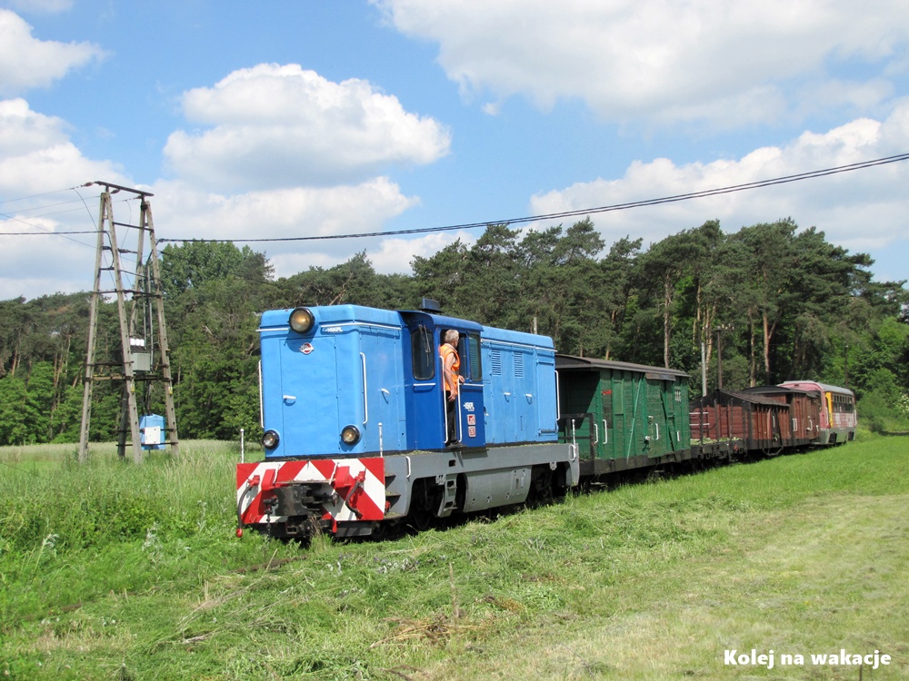 ociąg turystyczny Kaliska Kolej Dojazdowa na trasie w okolicach Zbierska