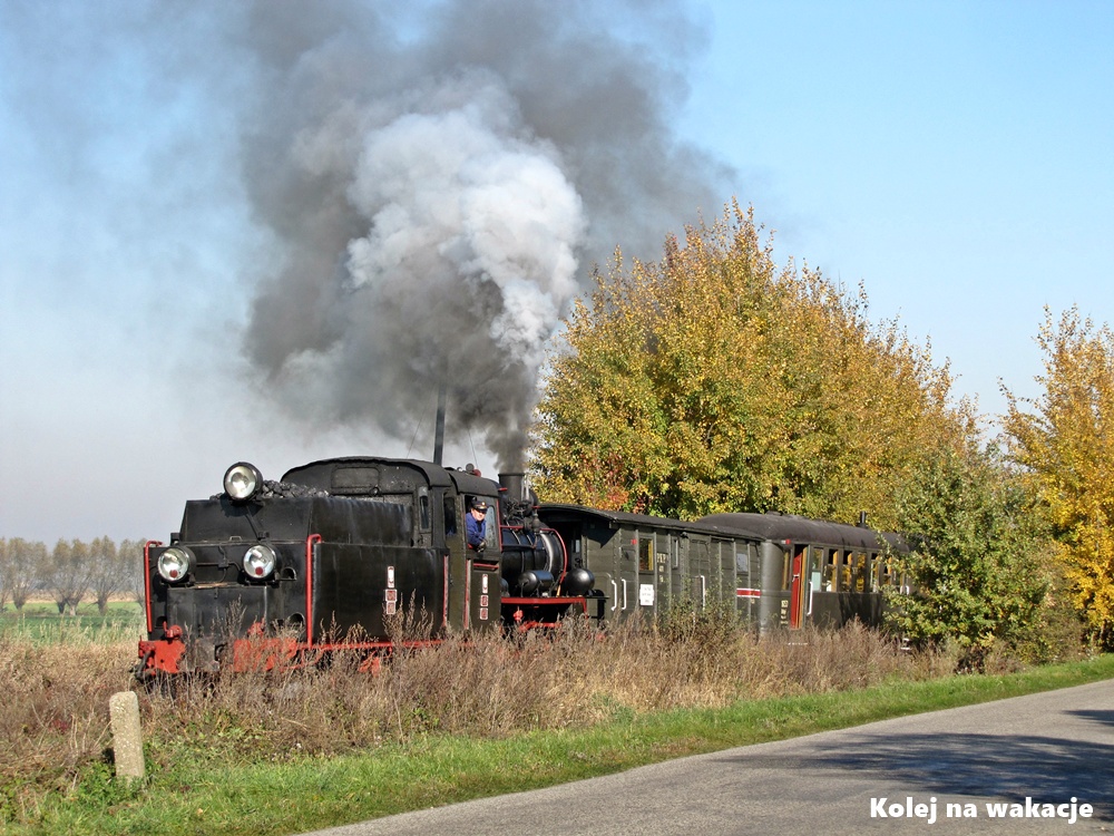 Koleje wąskotorowe w Wielkopolsce - pociąg z parowozem Px48 na szlaku Średzkiej Kolei Powiatowej