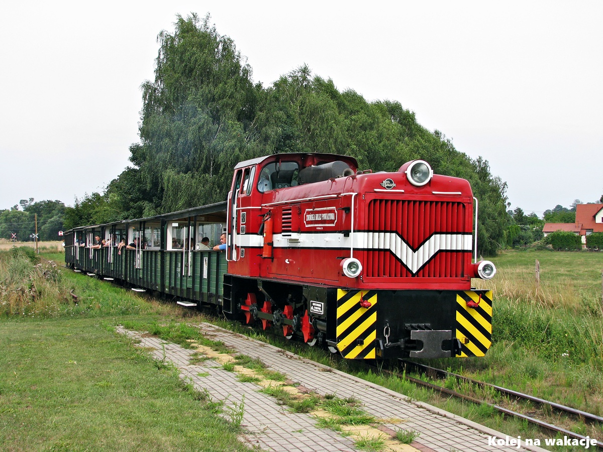 Żnińska Kolej Wąskotorowa - pociąg na stacji Wenecja