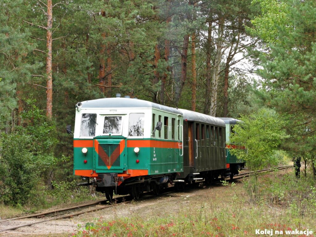 Przejazdy specjalne MBd1 na Sochaczewskiej Kolei Muzealnej 2 Wagony motorowe MBd1-126 i MBd1-130 podczas przejazdu specjalnego Sochaczewskiej Kolei Muzealnej